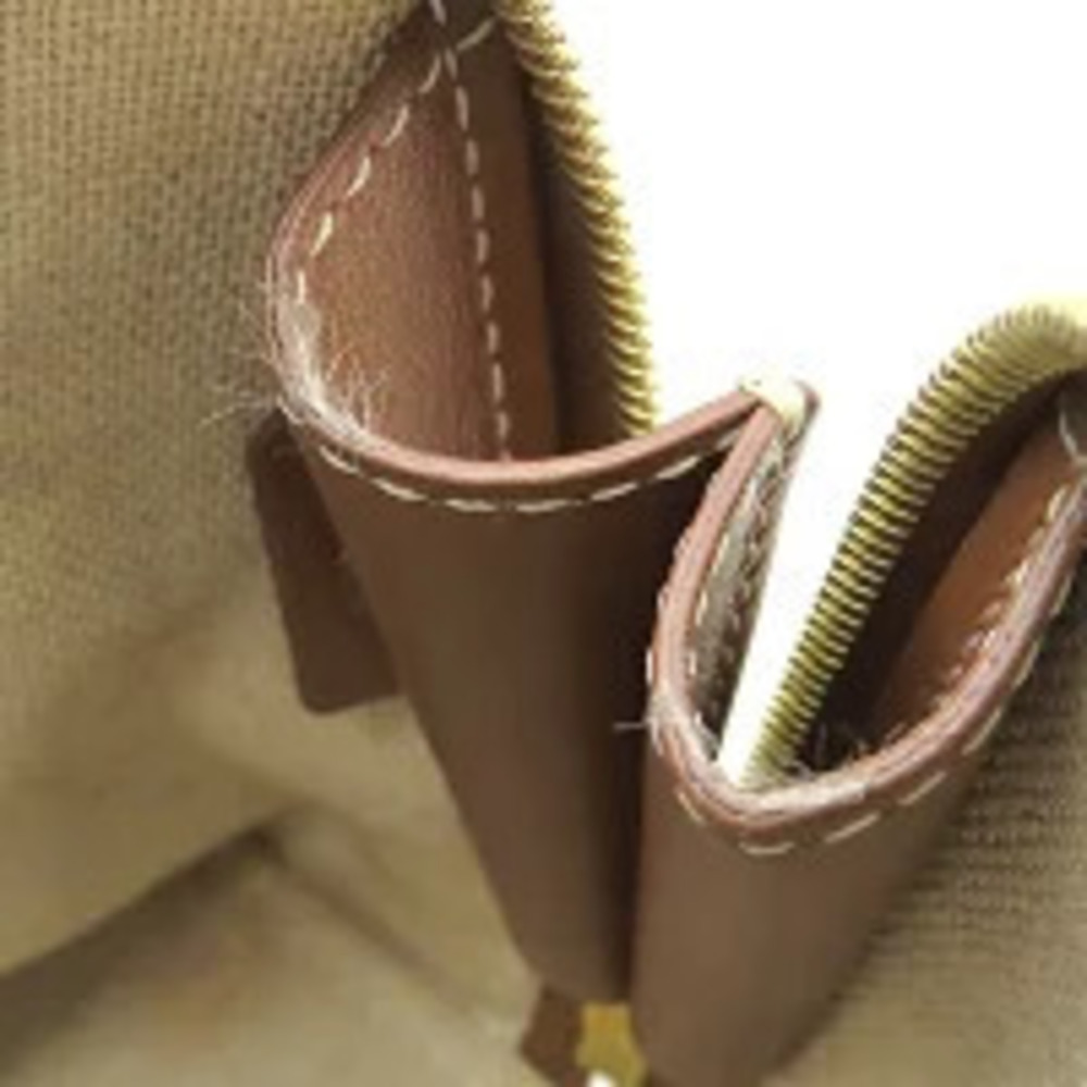 Celine Triomphe Shoulder Bag Chain Clutch Canvas Leather Brown Beige Red - Picture 11 of 11